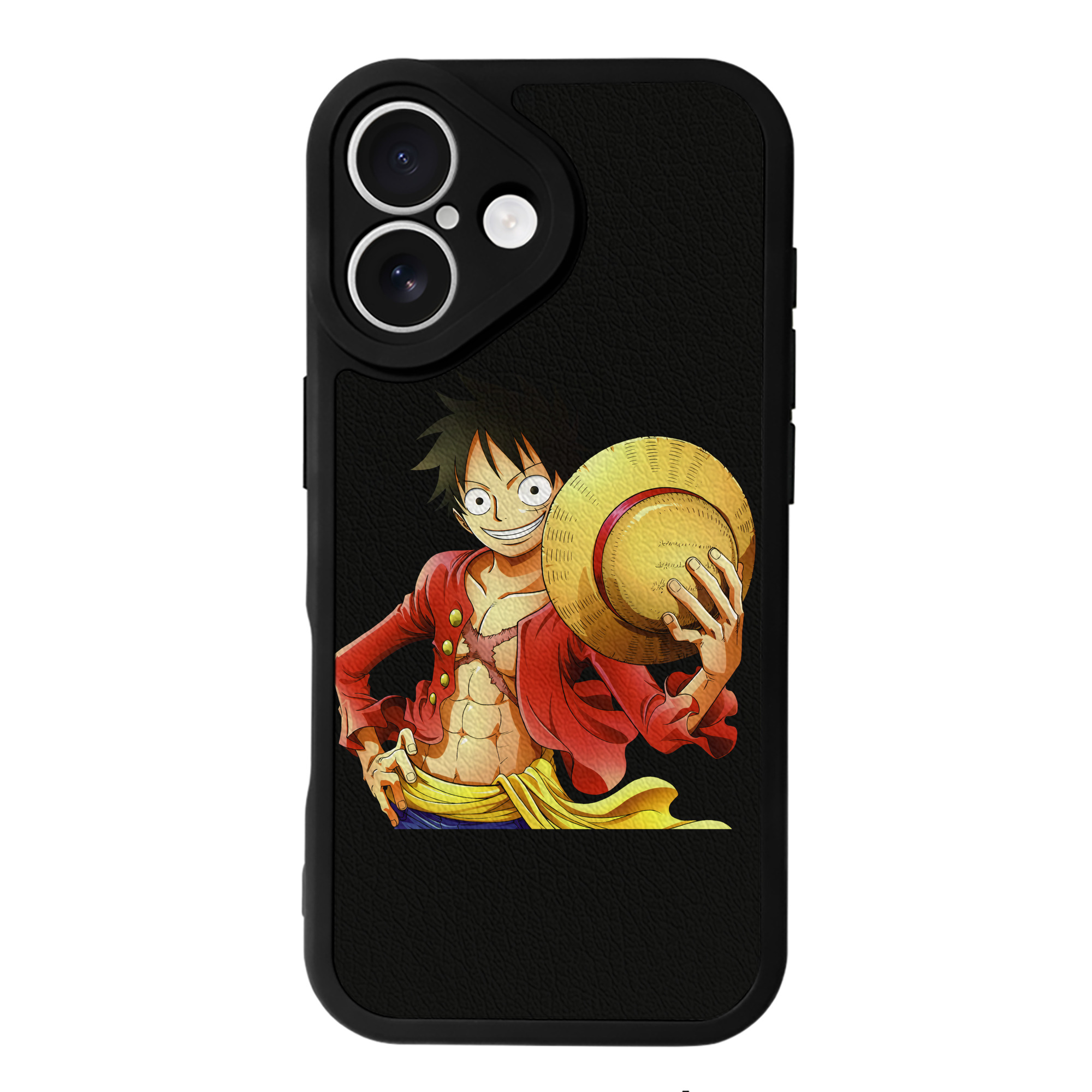 （画像用） ワンピース モンキー・D・ルフィ ONE PIECE Monkey D. Luffy 【iPhone 16シリーズ対応】シリコンスマホケース（レザー調） 材質：シリコン